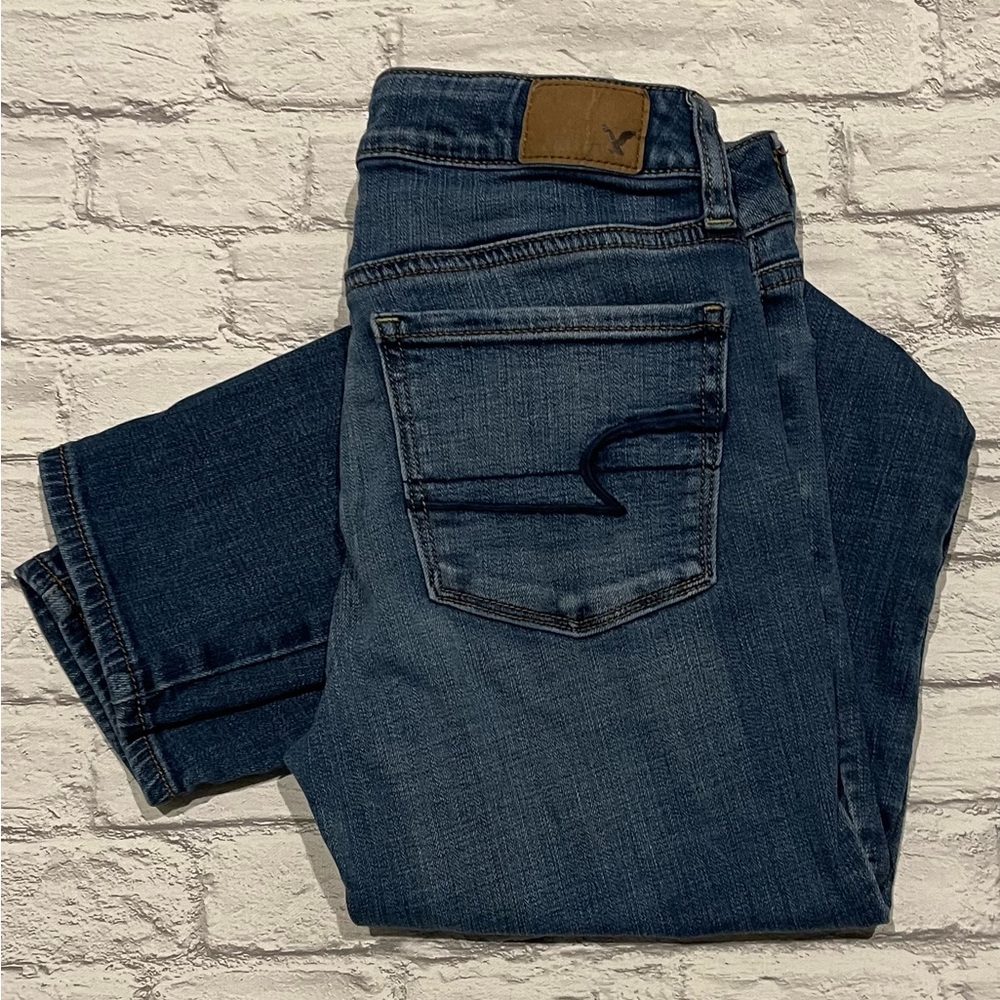 American Eagle Super Stretch Skinny Jeans, Low Rise Size 2